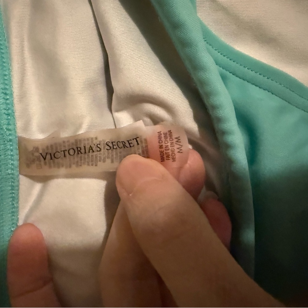 Victoria's Secret Women's Swim Swimsuit Set Aqua Halter Top Shorts - Picture 5 of 7